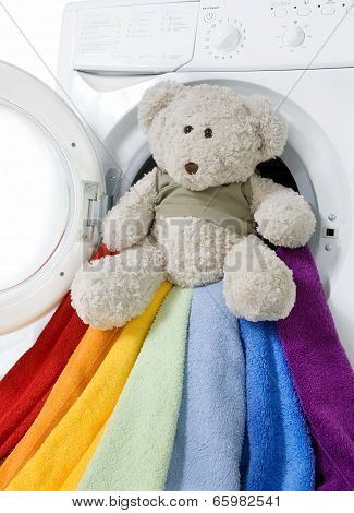 Washing Machine, Toy And Colorful Things To Wash