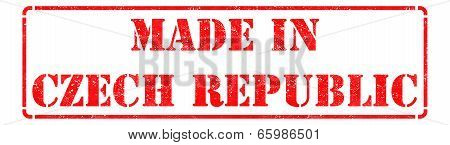 Made in Czech Republic - inscription on Red Rubber Stamp.