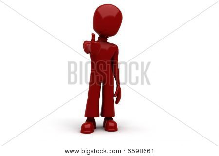 hombre 3D con actitud positiva