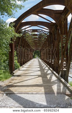 Old rusty railroad bridge