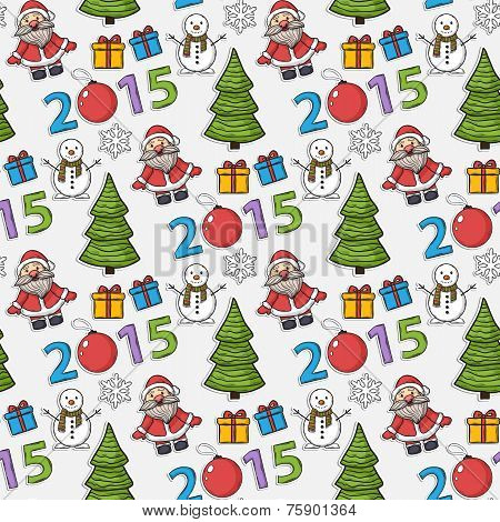 Vector seamless Christmas pattern,sticker
