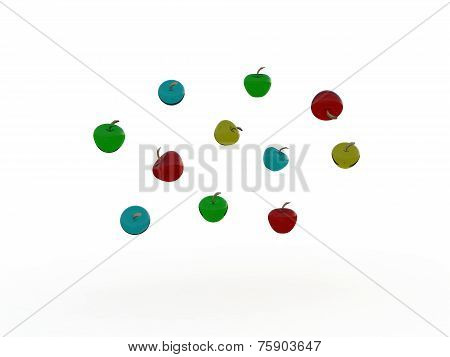 Glass apple isolated in white