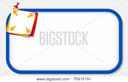 Blue Frame With Pushpin And Arrows