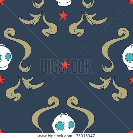 Under the sea seamless pattern
