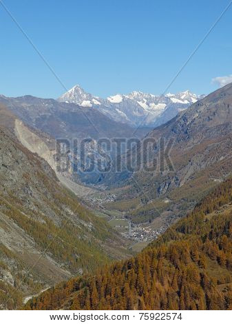 View From The Gornergrat Towards Randa