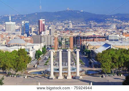 Barcelona skyline view, Spain