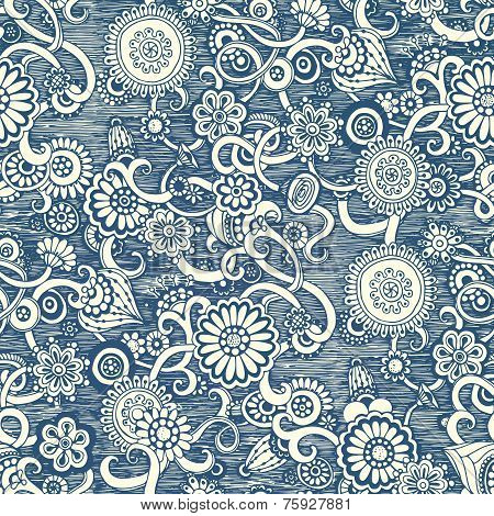 Seamless floral background pattern in vector.