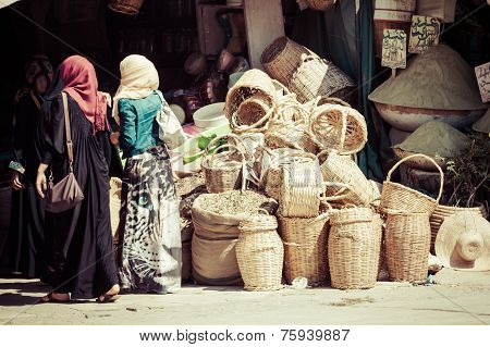 Marrakesh,Moroco,August 17,2013:Traditional Moroccan Market
