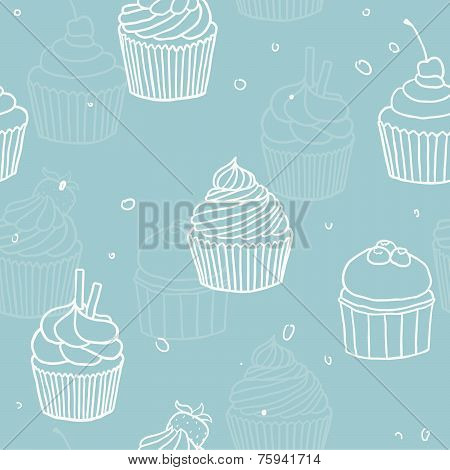 Blue cupckes pattern.