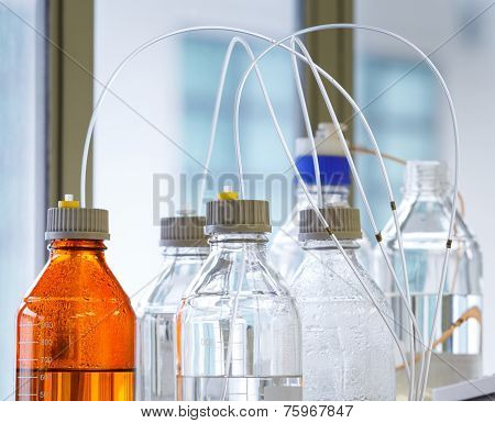 Glass Bottle With Plastic Hose