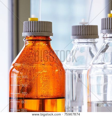 Glass Bottle With Plastic Hose