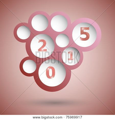 2015 With Abstract Red Speech Bubble Background