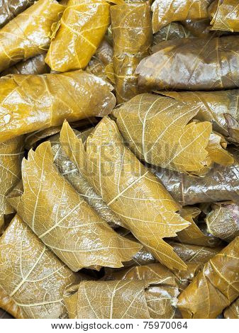 Armenian Dolma From Pickled Vine Leaves And Mince