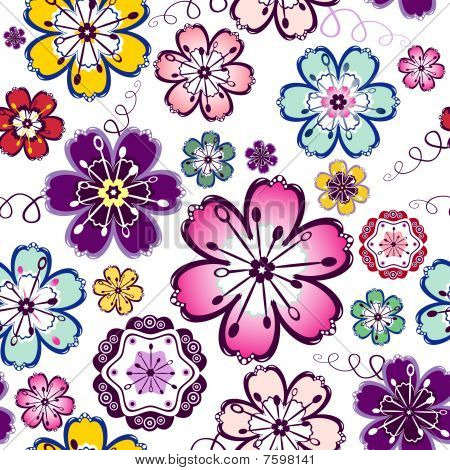 Sømløs blomstret mønster