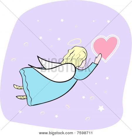 vector little angel greeting card