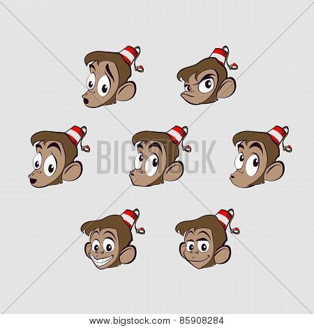 Different emotions monkey