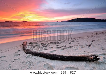 Sunset At The Beach In Kota Kinabalu Sabah Borneo