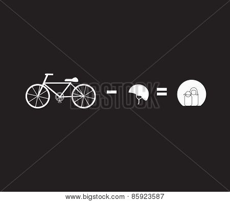 Vector Illustration Illustrator Bicycle Riding Safty Concept