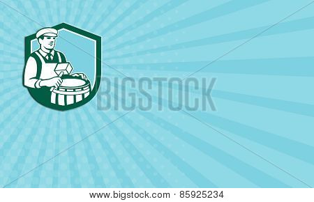 Business Card Cooper Barrel Maker Drum Retro Shield