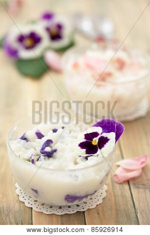 Risotto With Edible Flowers.