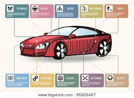 Car parts for infographics