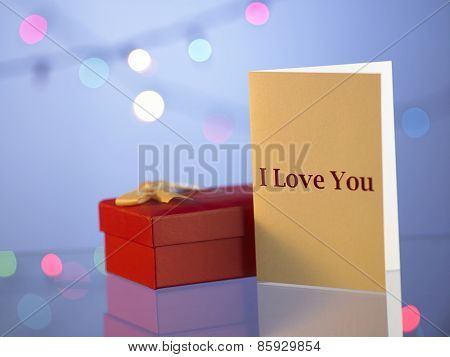 Valetine card with present