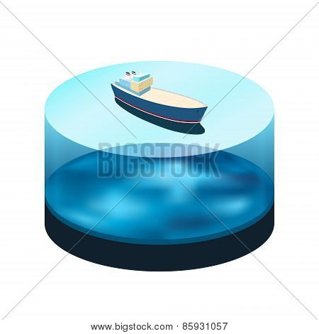 Isometric Ship On The Water