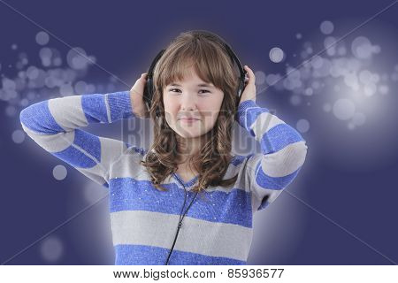 Girl with headphones at disco