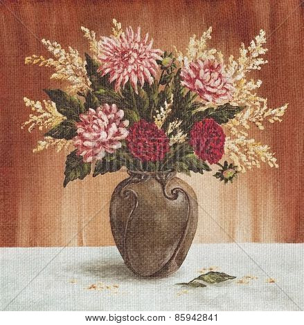 Bouquet Of Dahlias Flowers