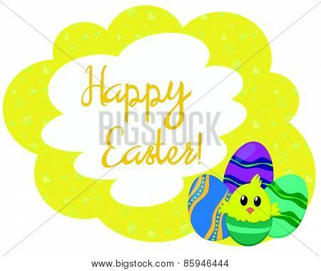 Yellow patterned Easter card