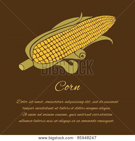 Greeting card with corn and text