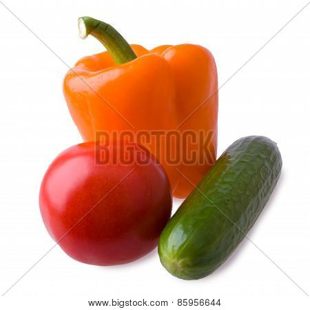 Whole Cucumber Tomoto Pepper
