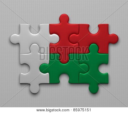 Madagaskar Flag Of Puzzles