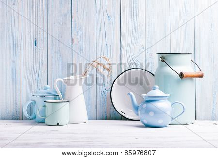 Enamelware still life