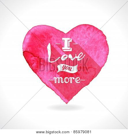 Watercolor pink heart.