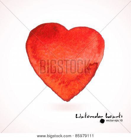 Watercolor pink heart