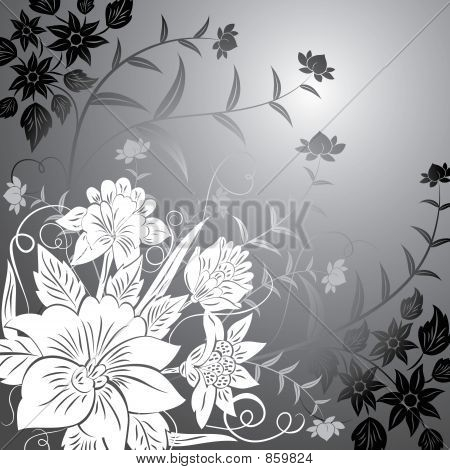 Blomstermotiver baggrund, elementer til Design