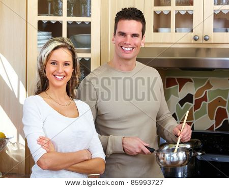 Young loving couple at new home. Relationship.