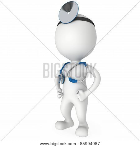 Doctor With A Stethoscope And Mirror.