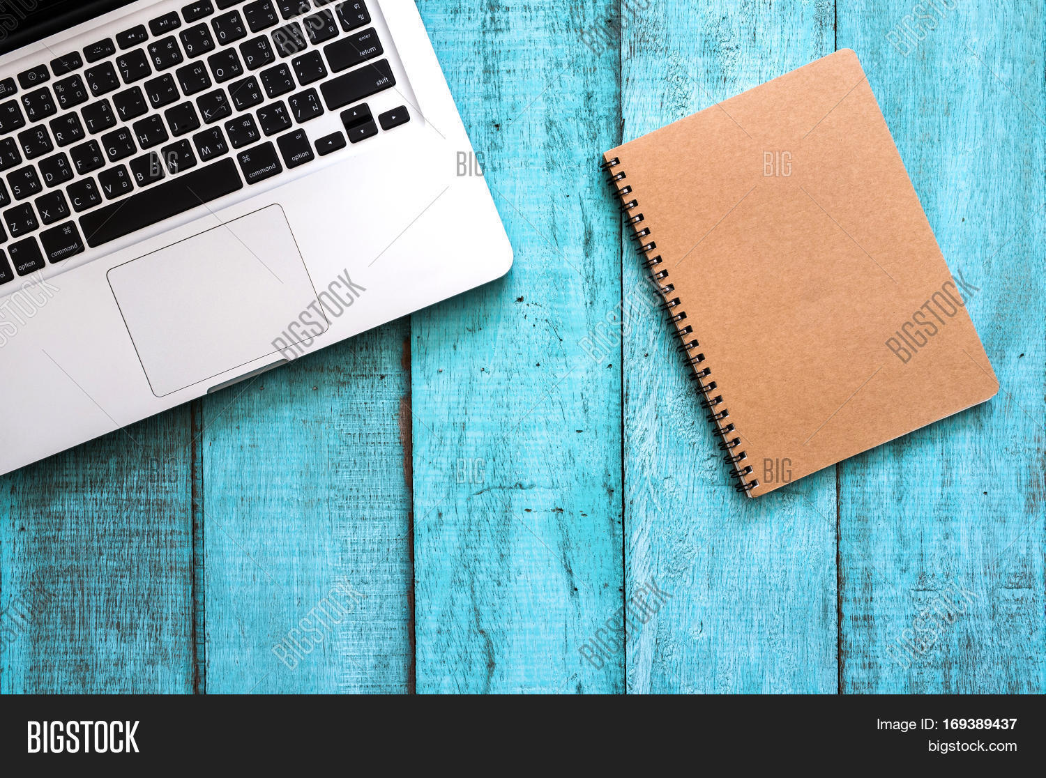 Blue Wooden Desk Table Image & Photo (Free Trial) | Bigstock