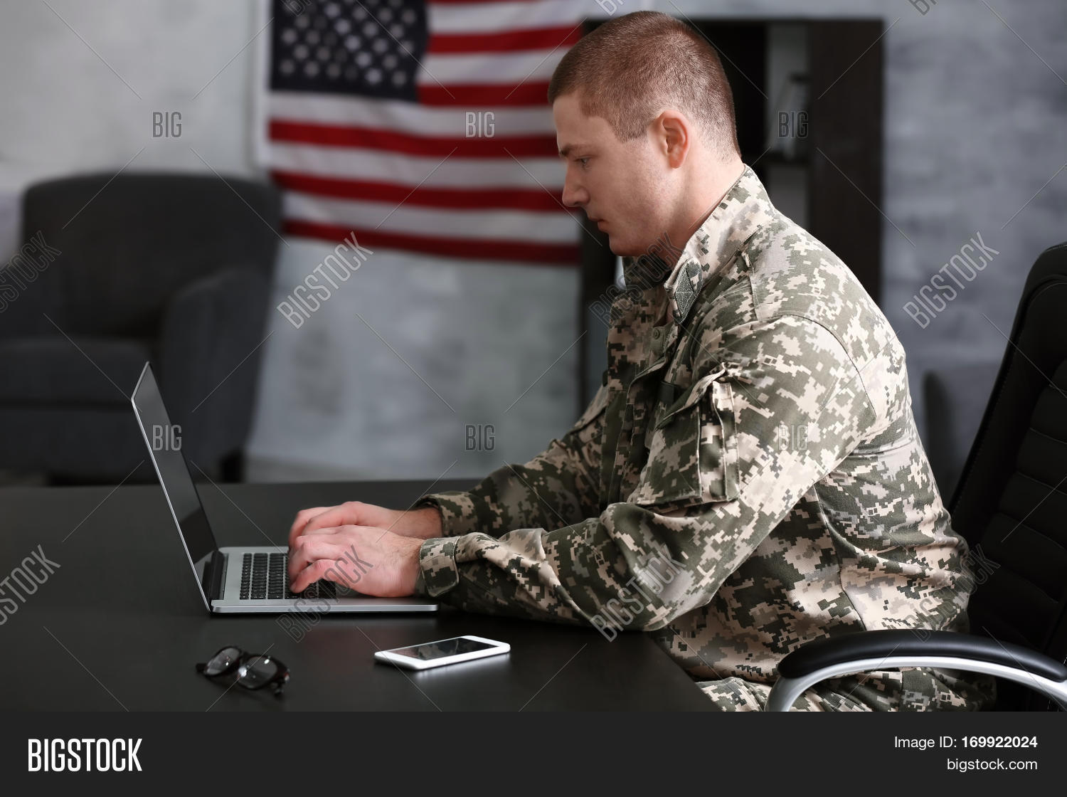 Soldier Working Laptop Image & Photo (Free Trial) Bigstock