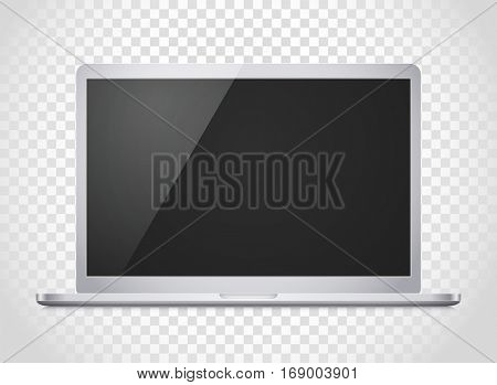 Modern laptop computer vector mockup. Vector notebook photoreal illustration. Template for a content
