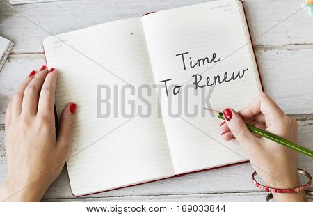Time to Renew Try Again Restart Motivation Never Give Up Concept