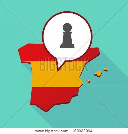 Map Of Spain With A  Pawn Chess Figure