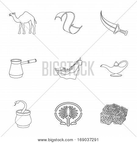 Arab Emirates set icons in outline style. Big collection of Arab Emirates vector symbol stock