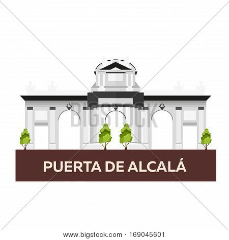 Puerta De Alcala. Travel To Spain. Vector Illustration.