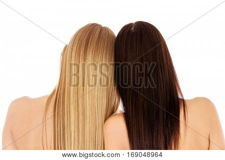Long hair. Hairstyle. Hair salon. Woman with healthy hair.