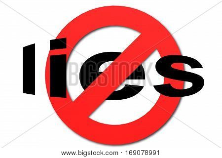 Stop Lies Sign In Red