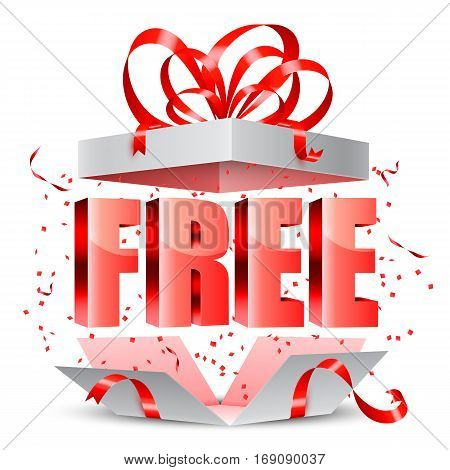 Opened gift box with free content inside