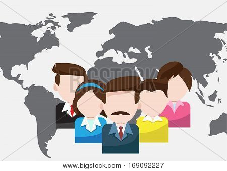 vector illustration cartoon concept world business teamwork